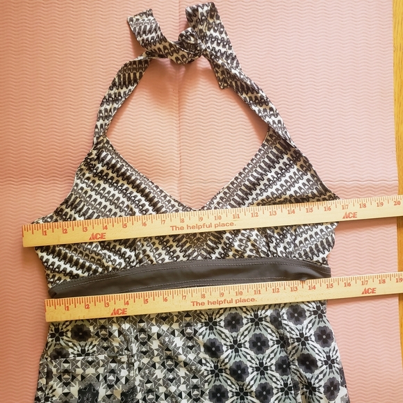 Athleta Black White  Halter Mini Dress 12P - Picture 8 of 8